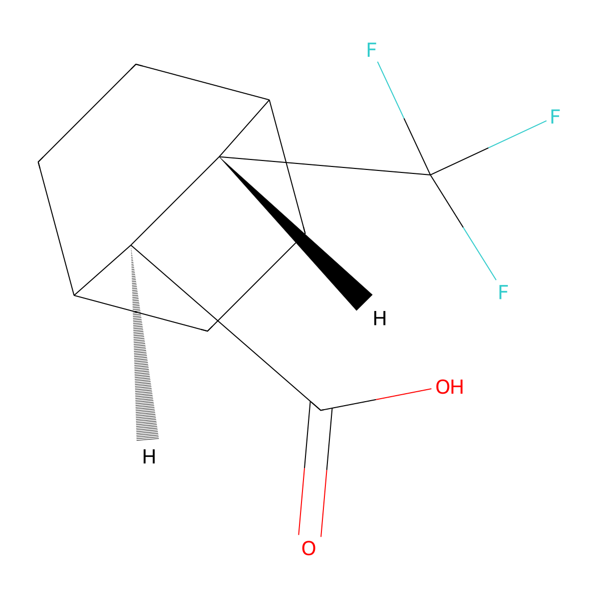 (2S,3S)-3-(trifluoromethyl)bicyclo[2.2.2]octane-2-carboxylic acid molecular structure, CAS 1909287-46-2