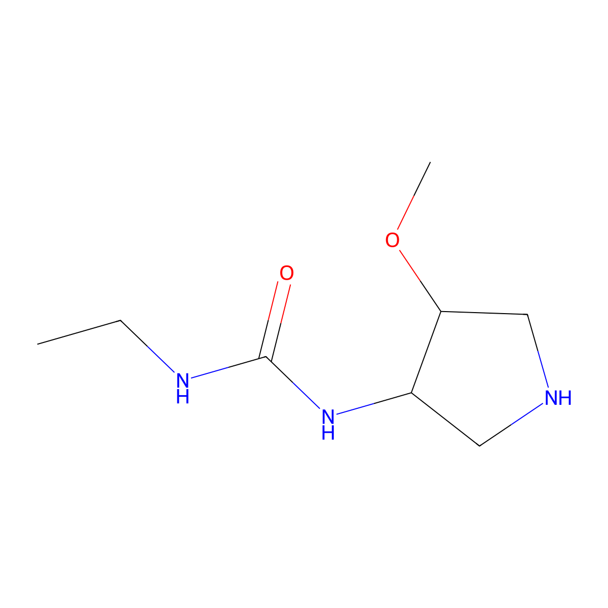 3-Ethyl-1-[(3R,4R)-4-methoxypyrrolidin-3-yl]urea molecular structure, CAS 1909287-62-2