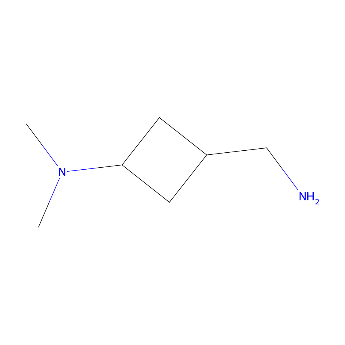 rac-(1s,3s)-3-(aminomethyl)-N,N-dimethylcyclobutan-1-amine molecular structure, CAS 1909287-66-6