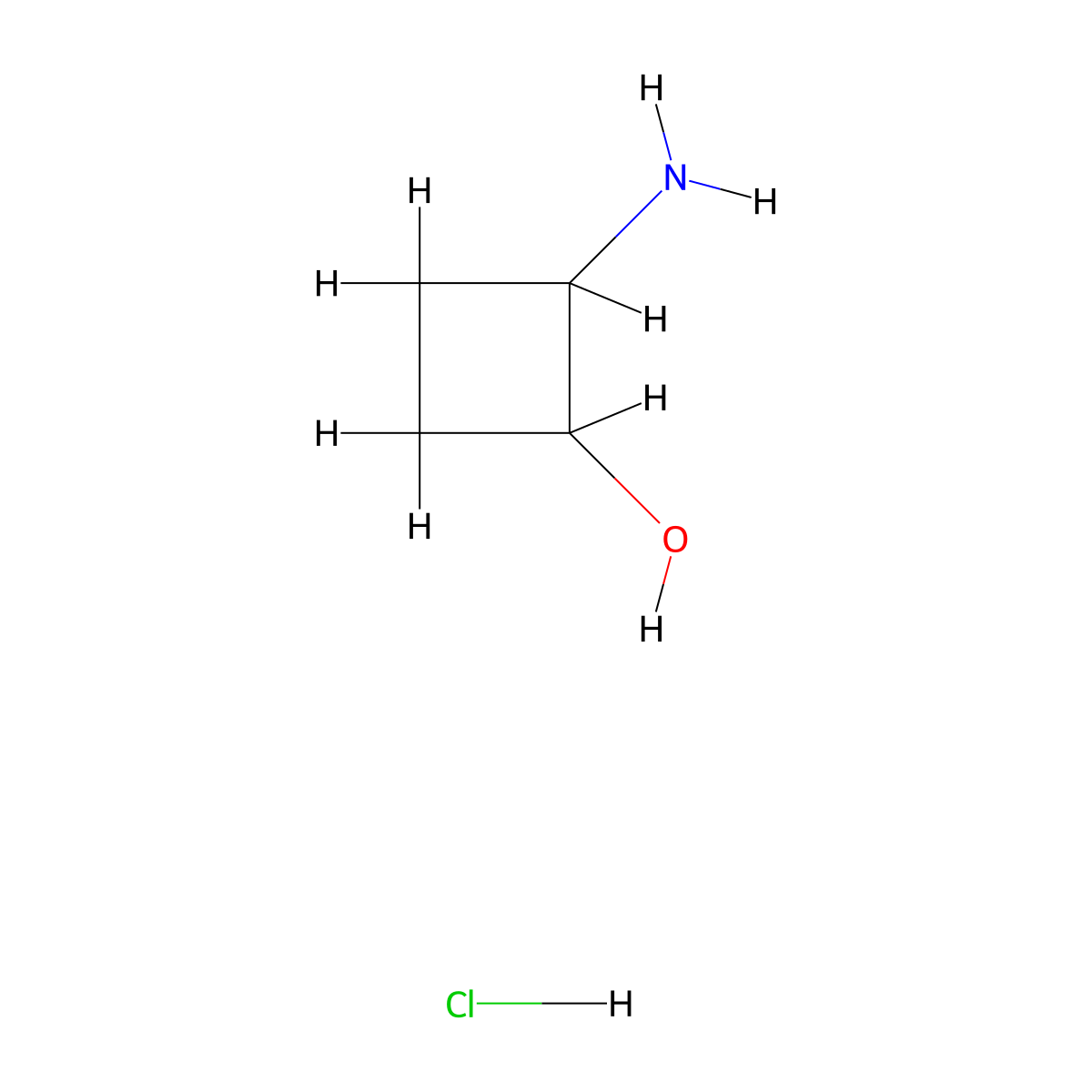 2-Aminocyclobutan-1-ol hydrochloride molecular structure, CAS 1909287-71-3
