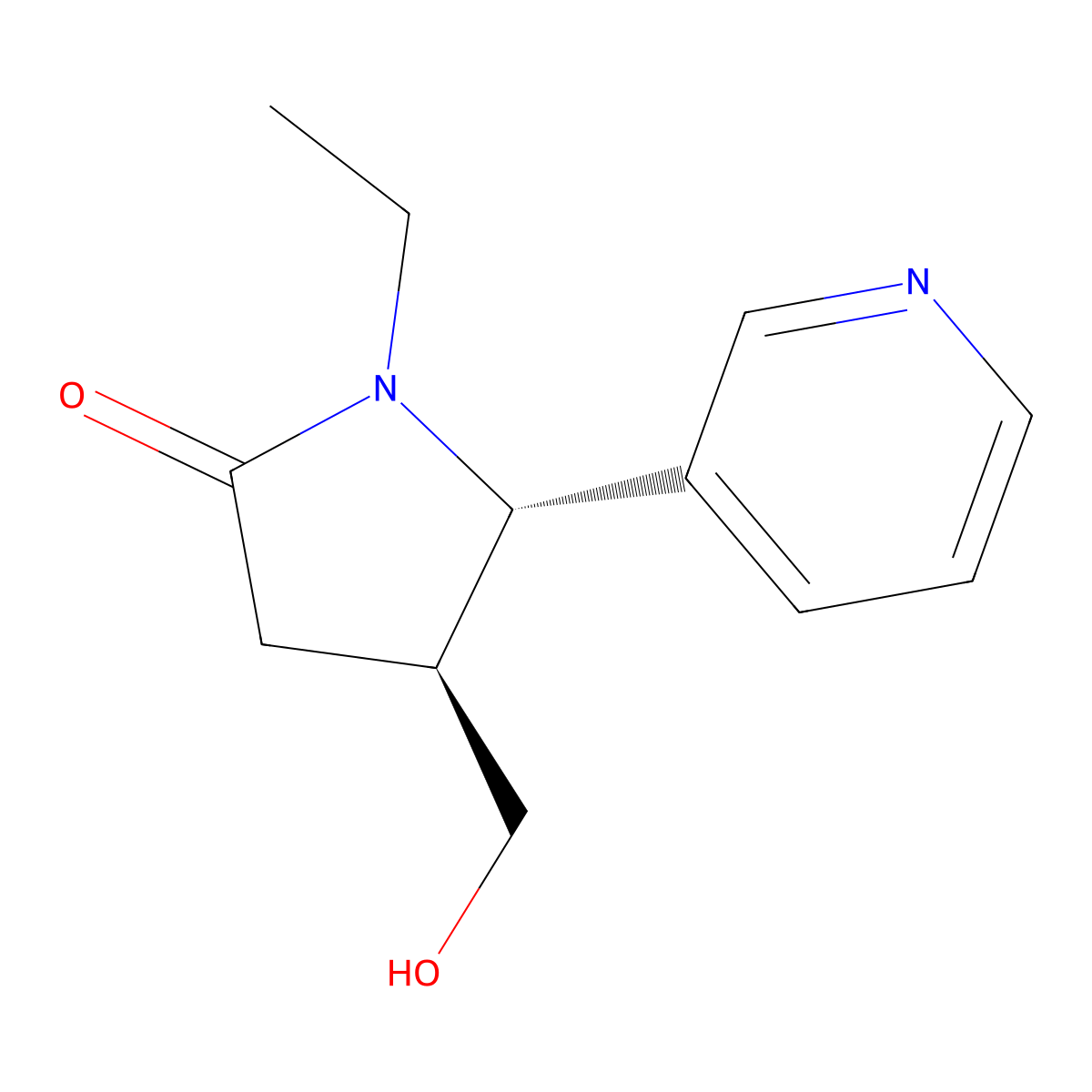 (4S,5S)-1-ethyl-4-(hydroxymethyl)-5-(pyridin-3-yl)pyrrolidin-2-one molecular structure, CAS 1909287-81-5