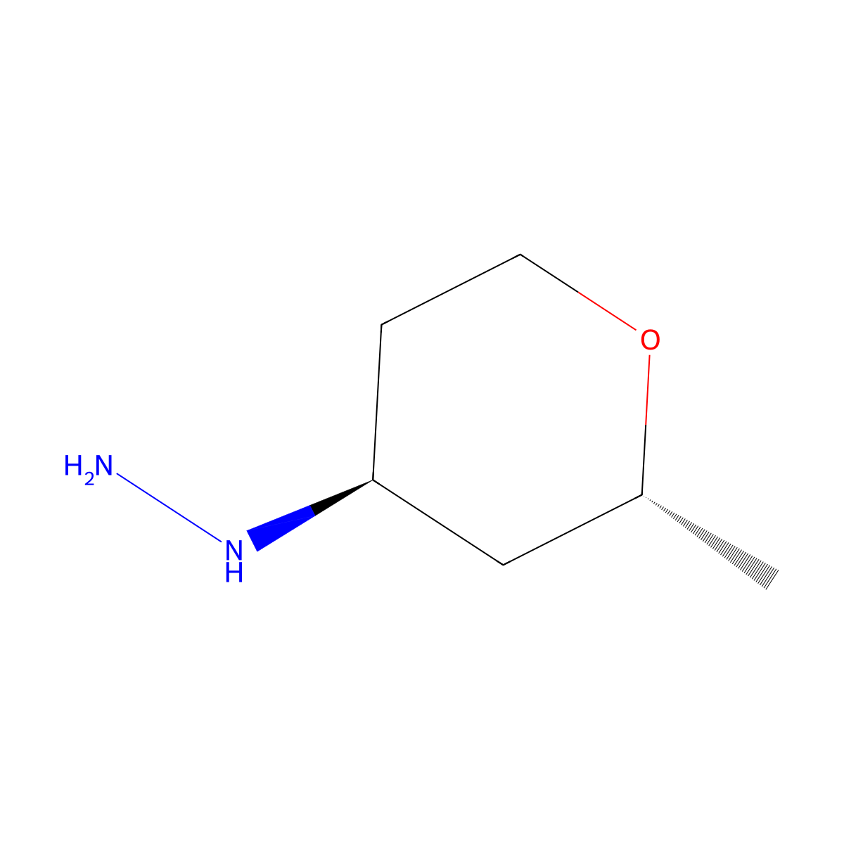((2R,4S)-2-Methyltetrahydro-2H-pyran-4-yl)hydrazine molecular structure, CAS 1909287-83-7