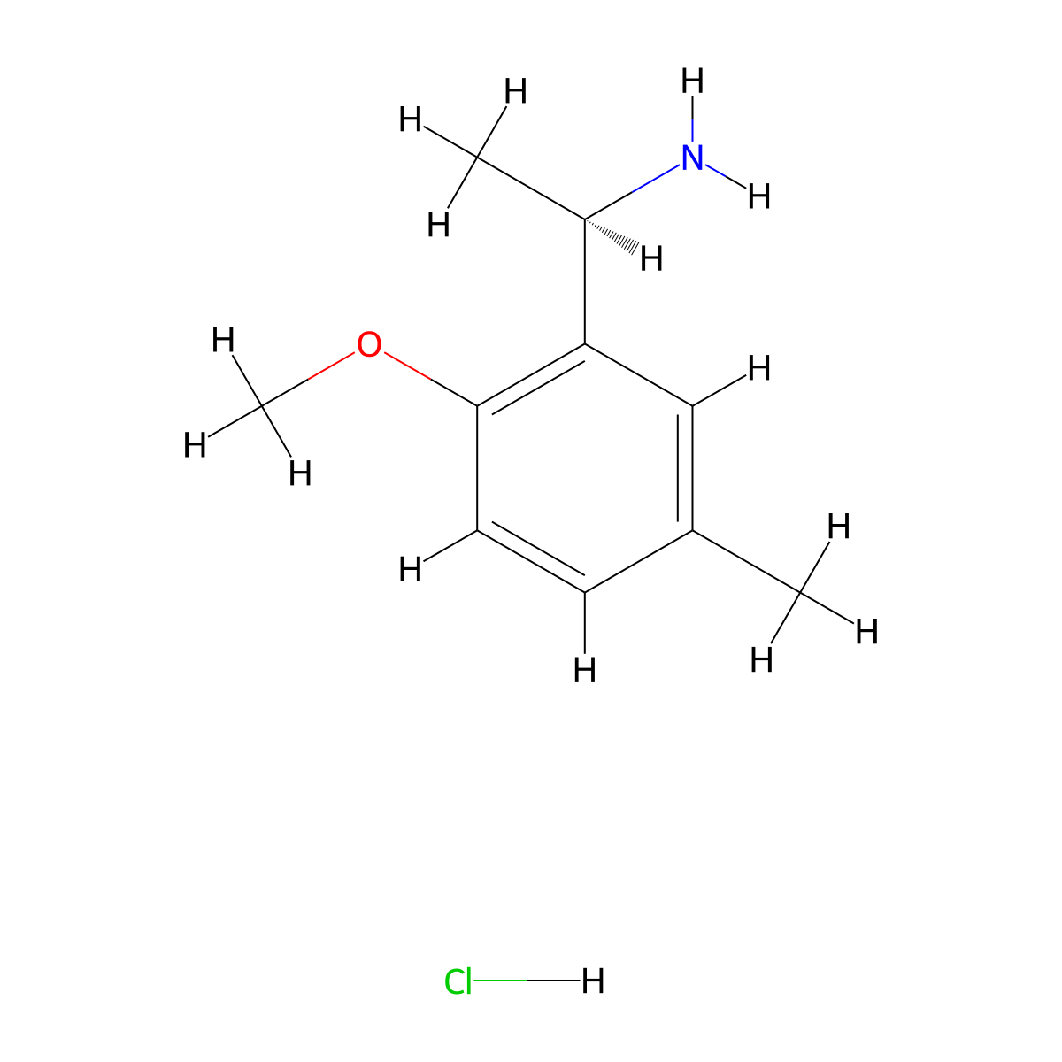 (1R)-1-(2-methoxy-5-methylphenyl)ethan-1-amine hydrochloride molecular structure, CAS 1909288-01-2