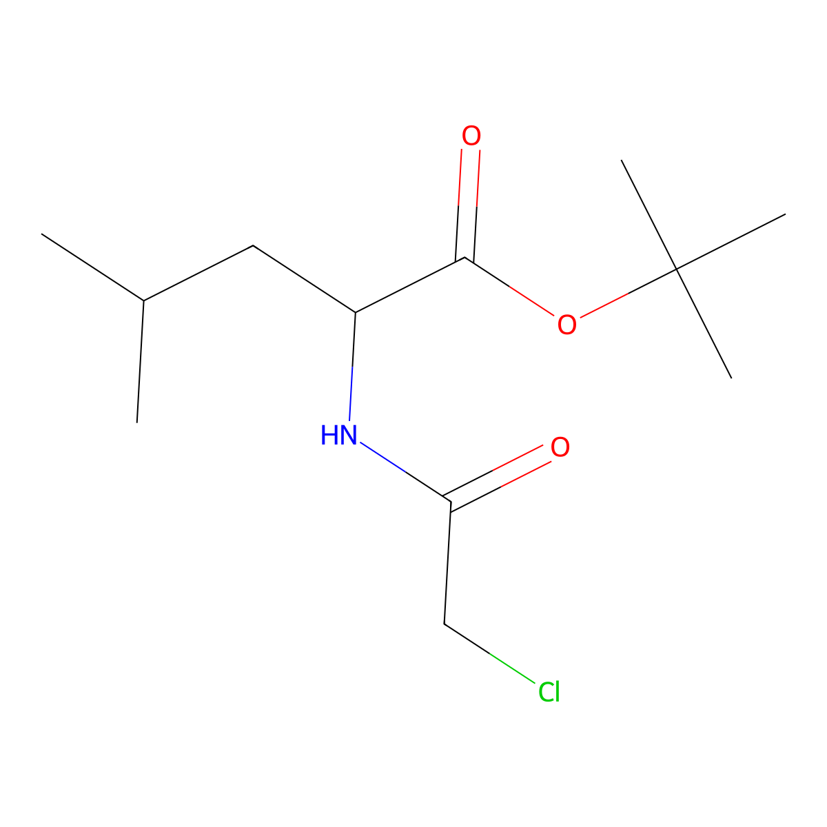 tert-butyl (2R)-2-(2-chloroacetamido)-4-methylpentanoate molecular structure, CAS 1909288-17-0