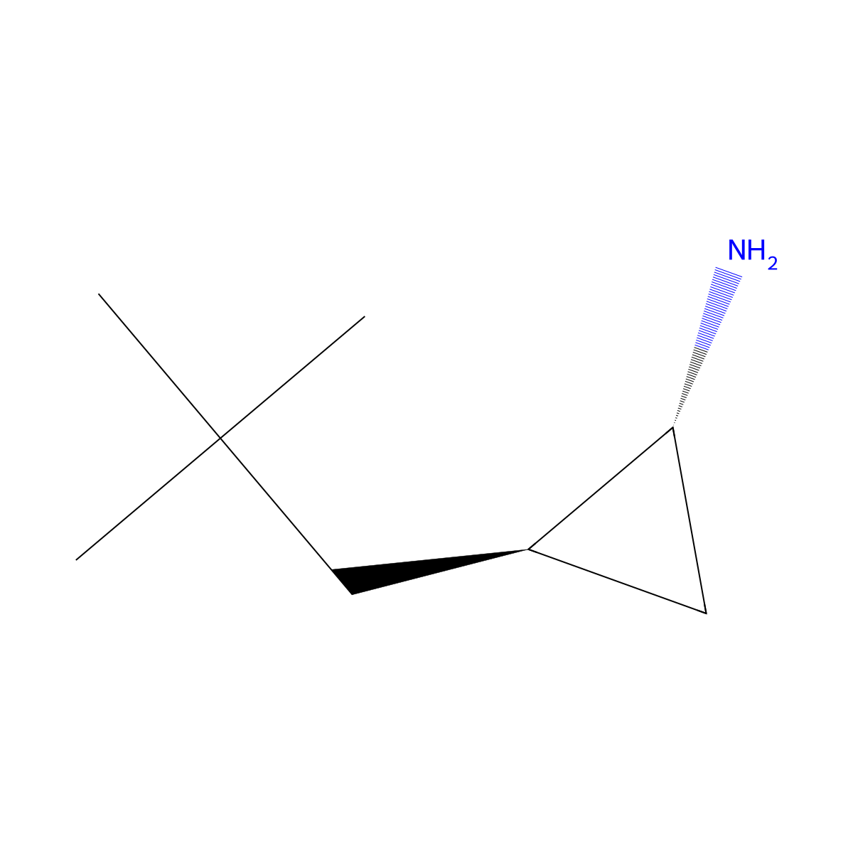 rac-(1R,2R)-2-(2,2-dimethylpropyl)cyclopropan-1-amine molecular structure, CAS 1909288-21-6