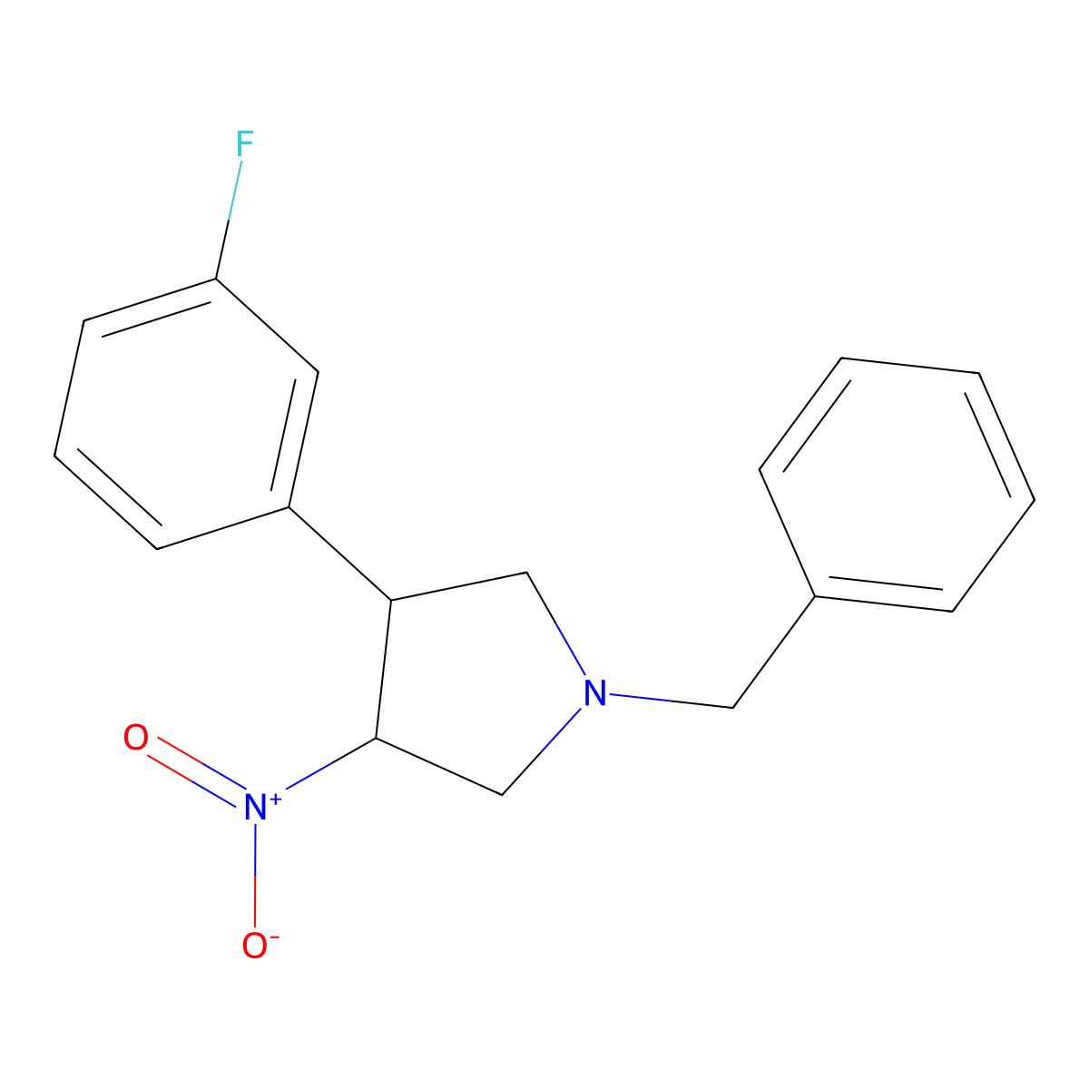Trans-1-benzyl-3-(3-fluorophenyl)-4-nitropyrrolidine molecular structure, CAS 1909288-50-1