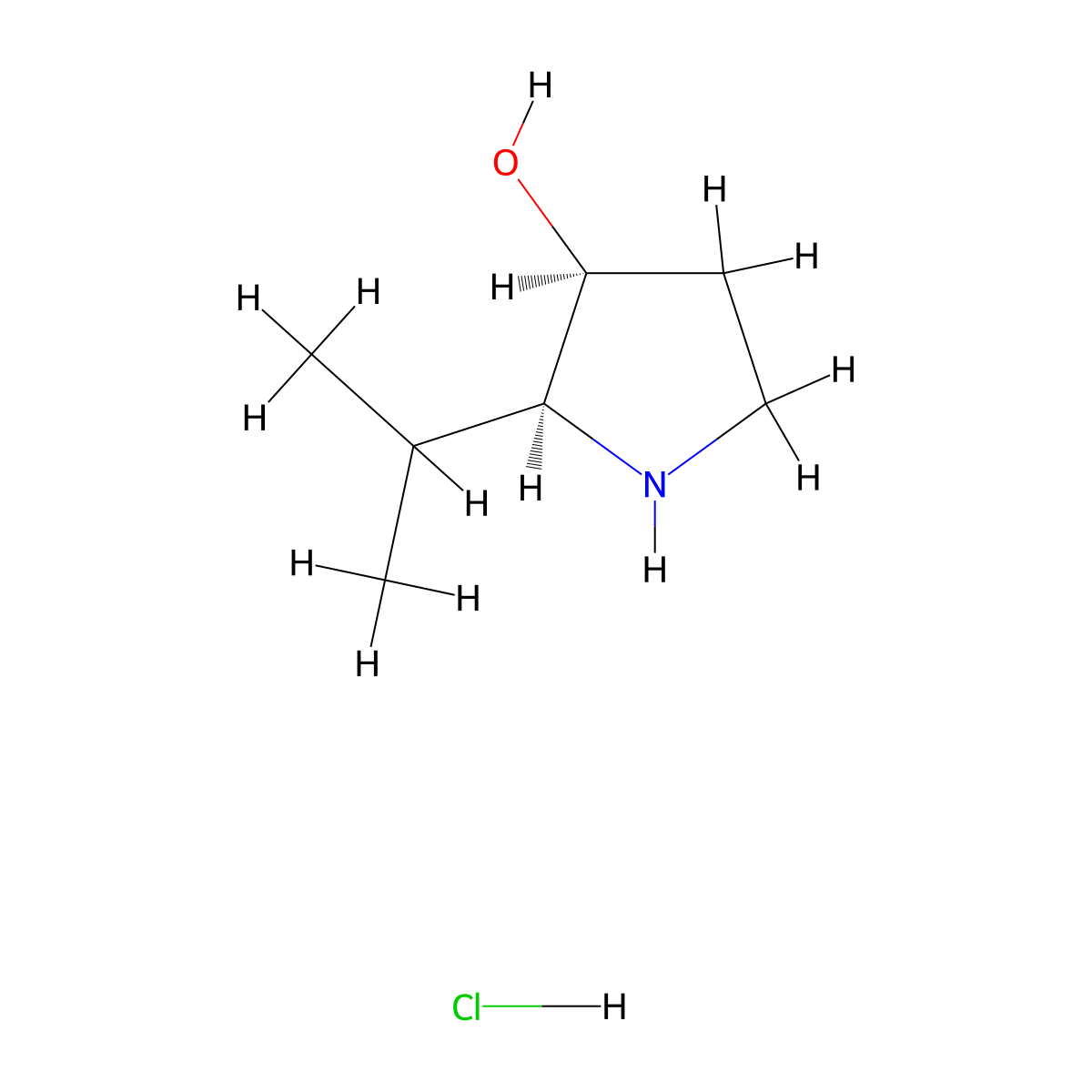 rac-(2R,3R)-2-(propan-2-yl)pyrrolidin-3-ol hydrochloride molecular structure, CAS 1909288-63-6
