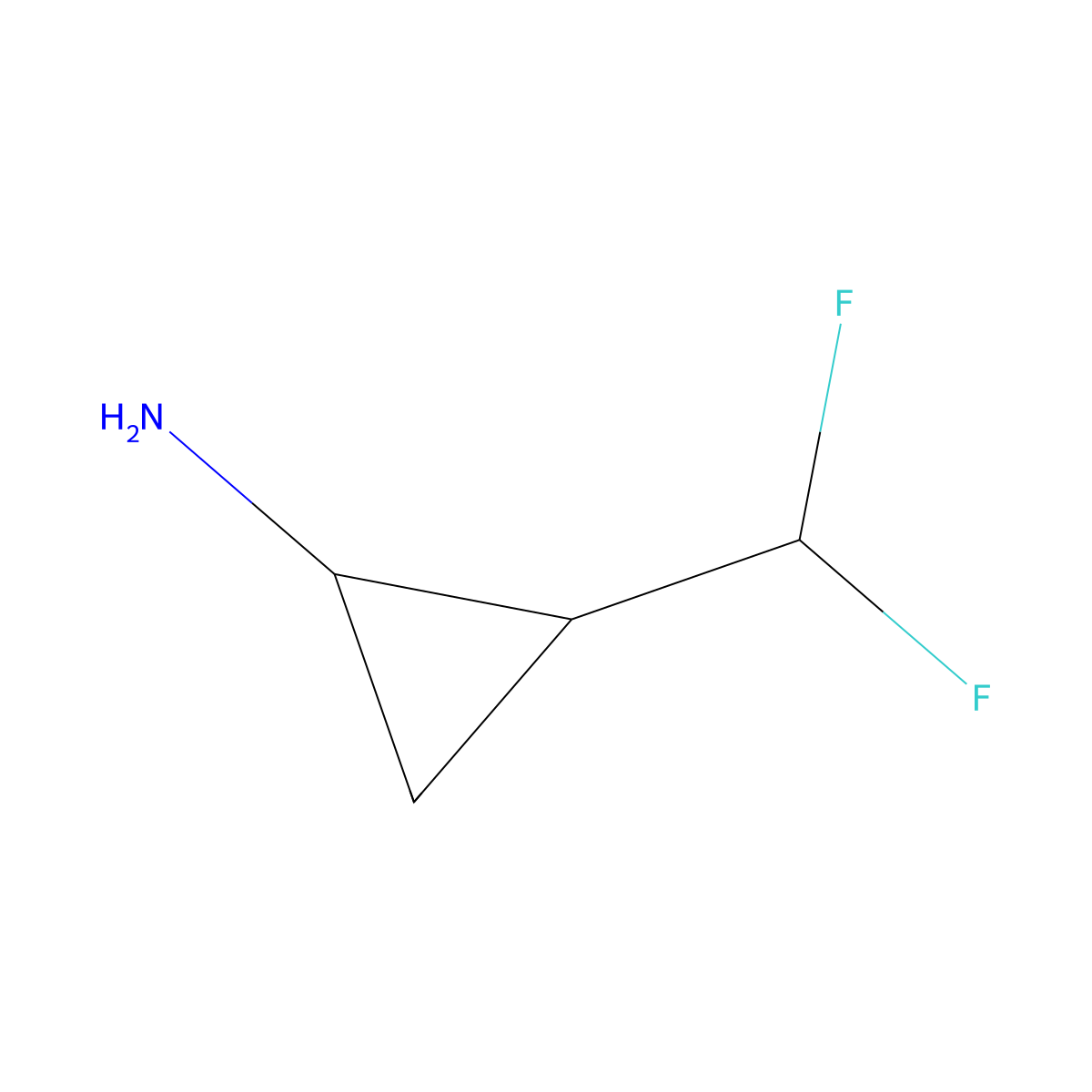 (1R,2S)-2-(Difluoromethyl)cyclopropan-1-amine molecular structure, CAS 1909288-66-9