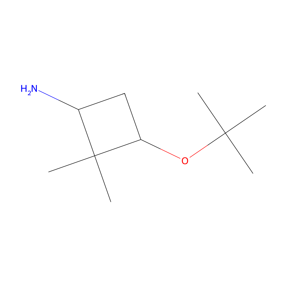 Rac-(1r,3s)-3-(tert-butoxy)-2,2-dimethylcyclobutan-1-amine molecular structure, CAS 1909288-69-2