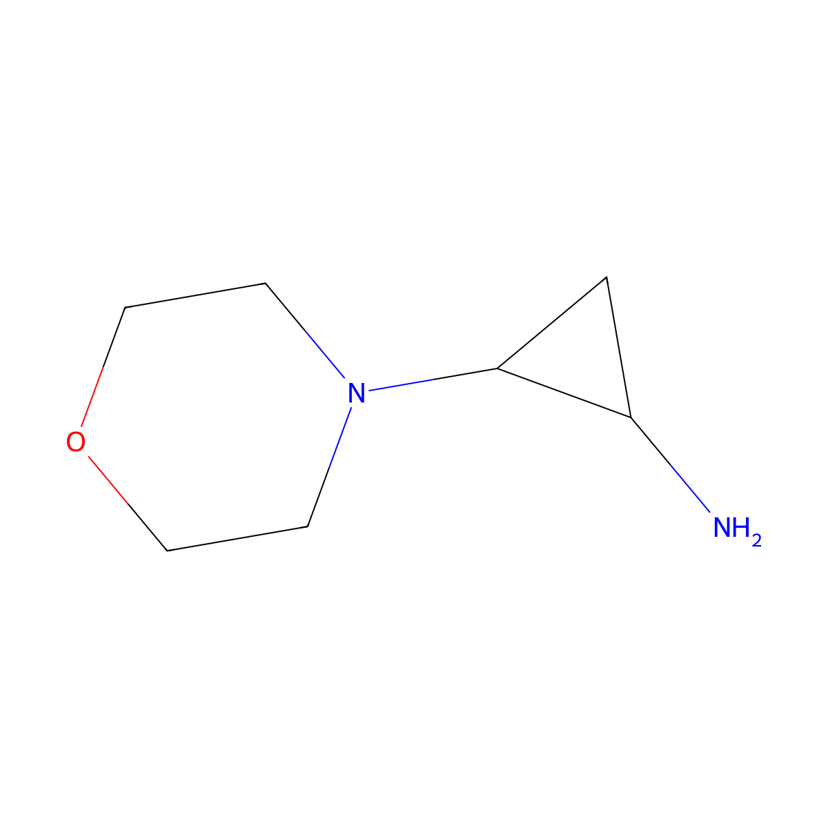 Rac-(1r,2r)-2-(morpholin-4-yl)cyclopropan-1-amine molecular structure, CAS 1909288-74-9