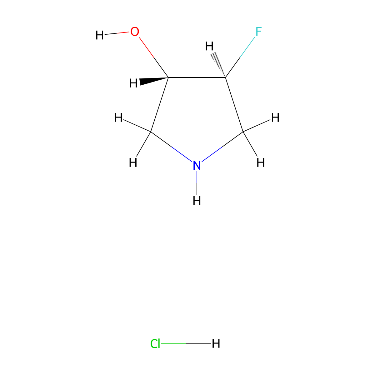 (3S,4S)-4-fluoropyrrolidin-3-ol hydrochloride molecular structure, CAS 1909293-52-2