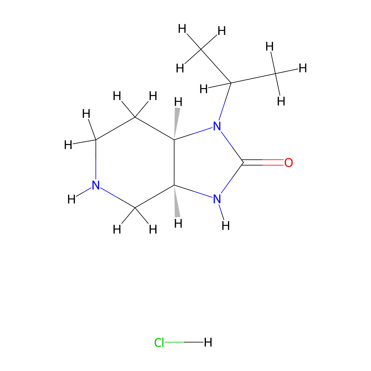 rac-(3aR,7aS)-1-(propan-2-yl)-octahydro-1H-imidazolidino(4,5-c)pyridin-2-one hydrochloride molecular structure, CAS 1909293-64-6