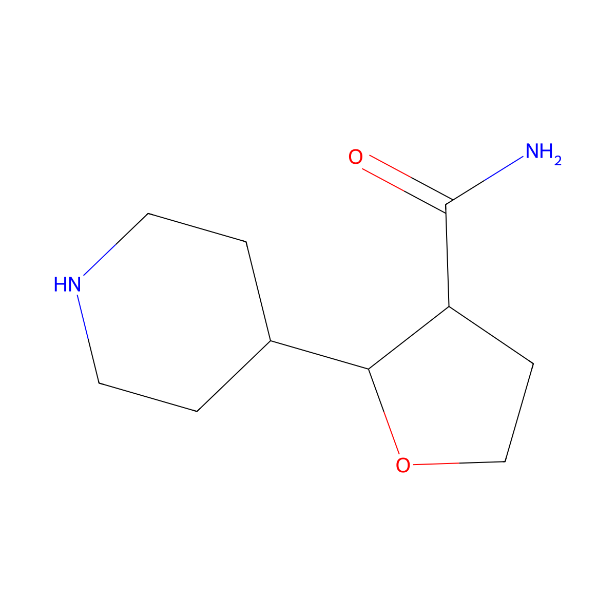 (2S,3R)-2-(piperidin-4-yl)oxolane-3-carboxamide molecular structure, CAS 1909293-65-7