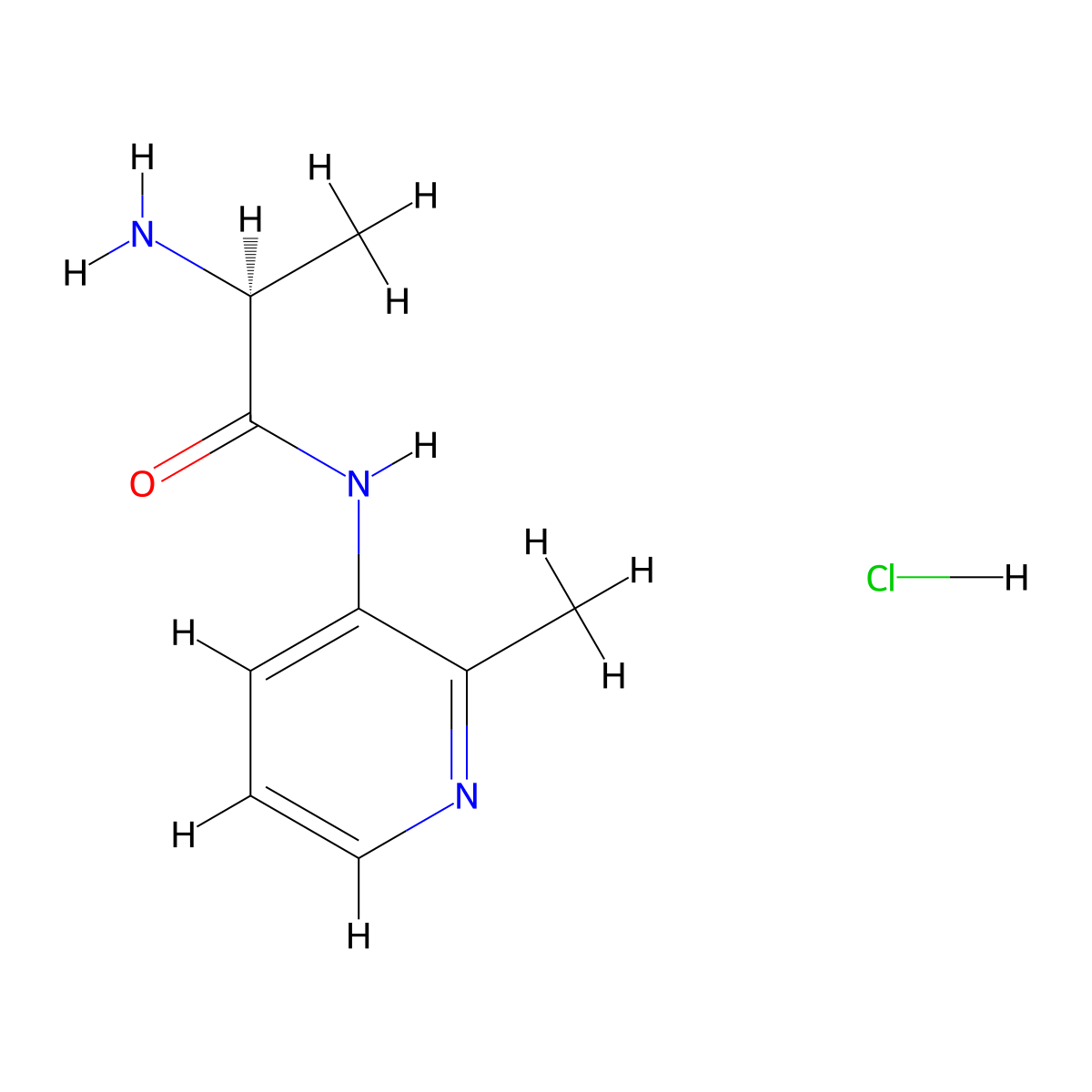 (2S)-2-amino-N-(2-methylpyridin-3-yl)propanamide hydrochloride molecular structure, CAS 1909293-66-8
