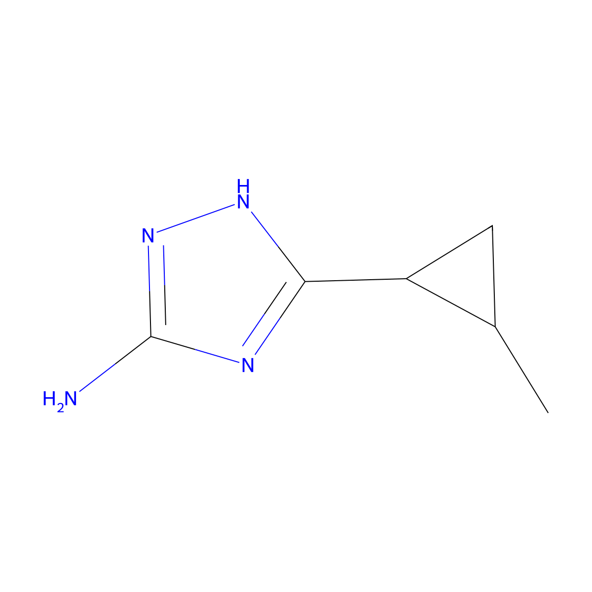 rac-5-[(1R,2R)-2-methylcyclopropyl]-4H-1,2,4-triazol-3-amine molecular structure, CAS 1909293-79-3