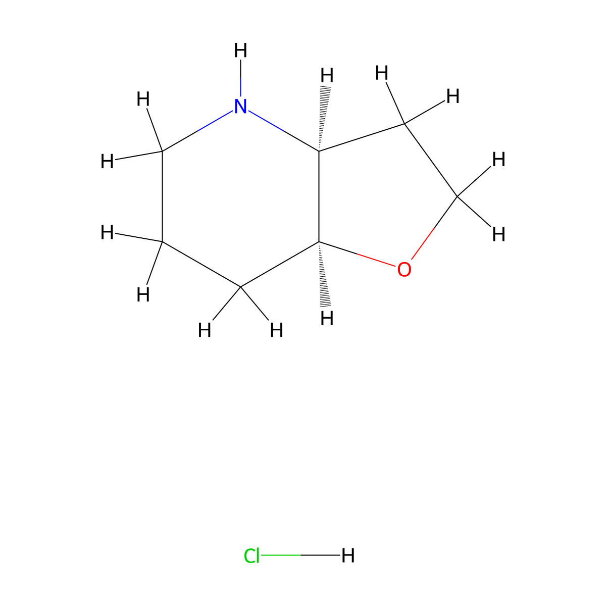 rac-(3aR,7aR)-octahydrofuro(3,2-b)pyridine hydrochloride molecular structure, CAS 1909293-81-7