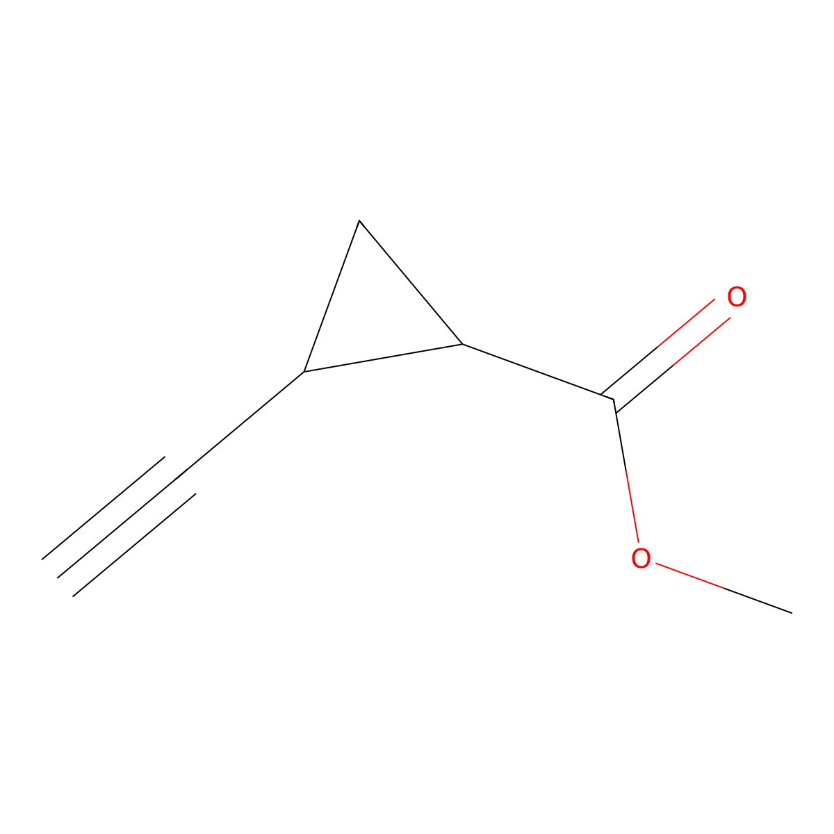 rac-methyl (1R,2S)-2-ethynylcyclopropane-1-carboxylate molecular structure, CAS 1909293-92-0