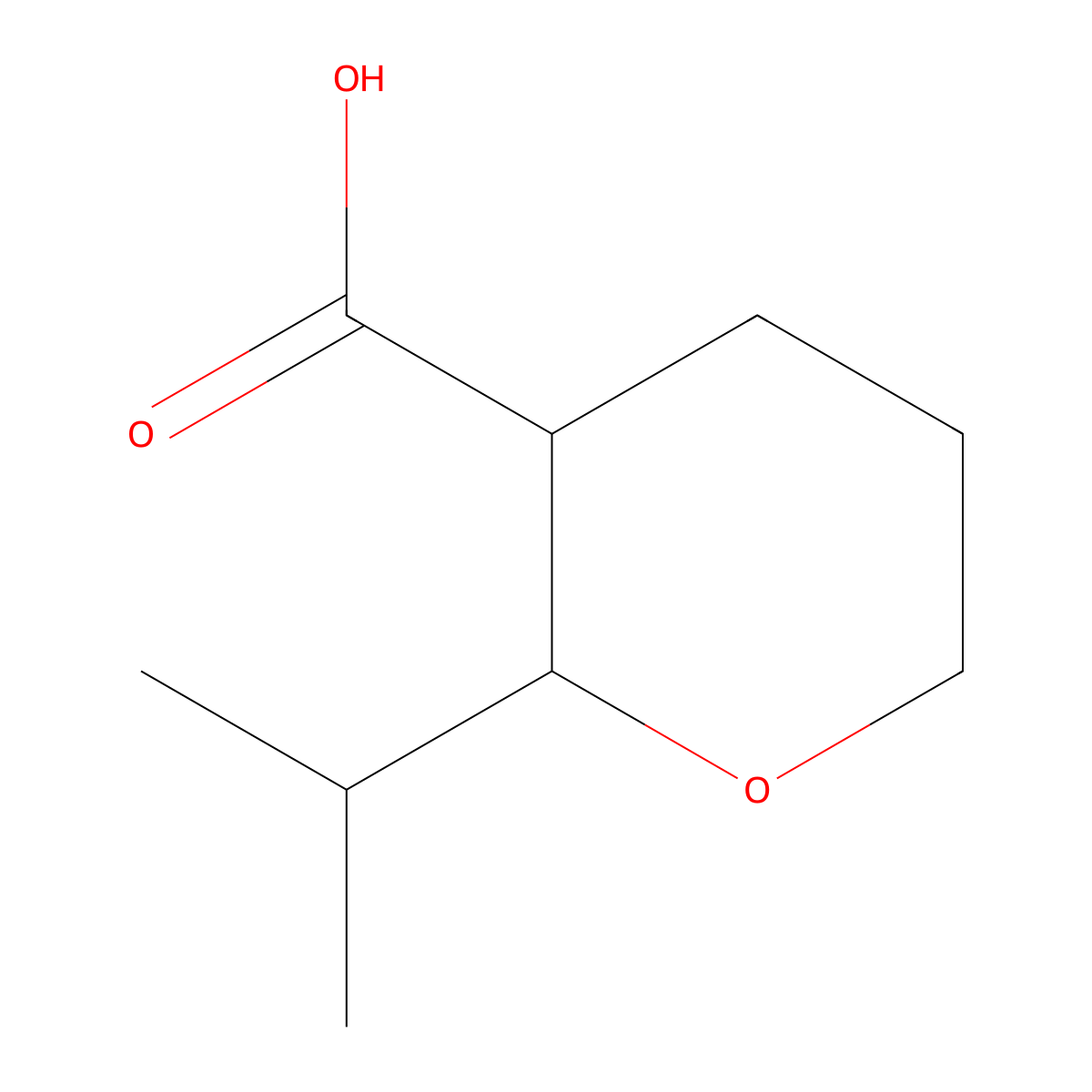 Rac-(2r,3s)-2-(propan-2-yl)oxane-3-carboxylic acid molecular structure, CAS 1909294-01-4