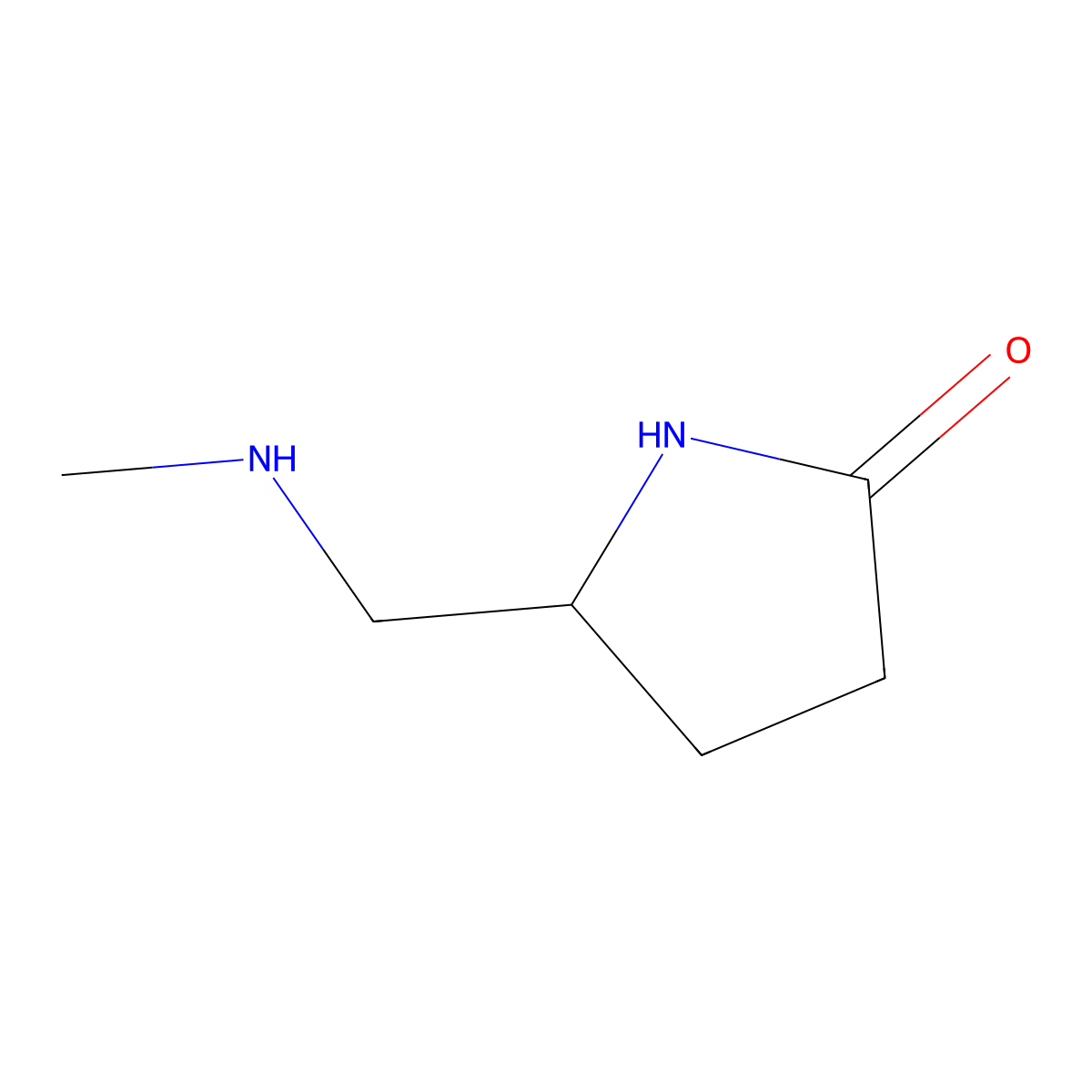 (5S)-5-[(methylamino)methyl]pyrrolidin-2-one molecular structure, CAS 1909294-11-6