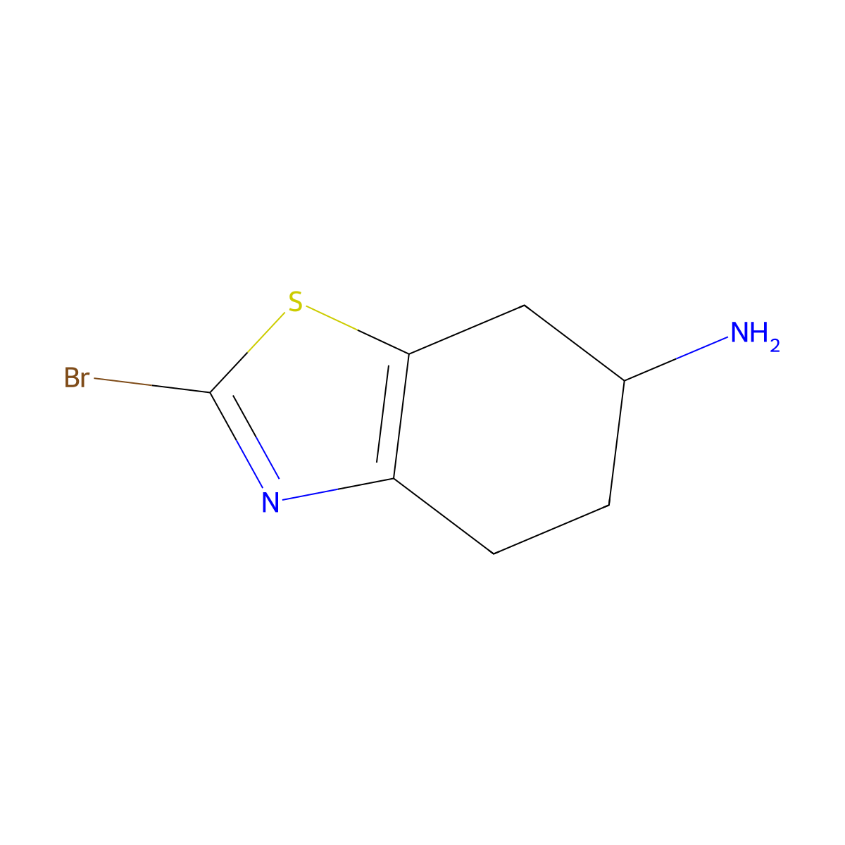 (6S)-2-bromo-4,5,6,7-tetrahydro-1,3-benzothiazol-6-amine molecular structure, CAS 1909294-15-0