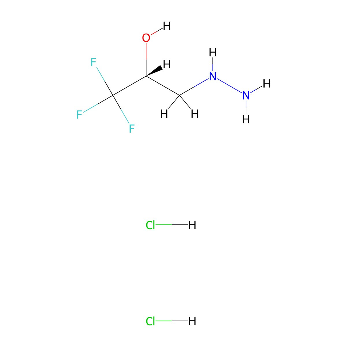 (2R)-1,1,1-trifluoro-3-hydrazinylpropan-2-ol dihydrochloride molecular structure, CAS 1909294-22-9