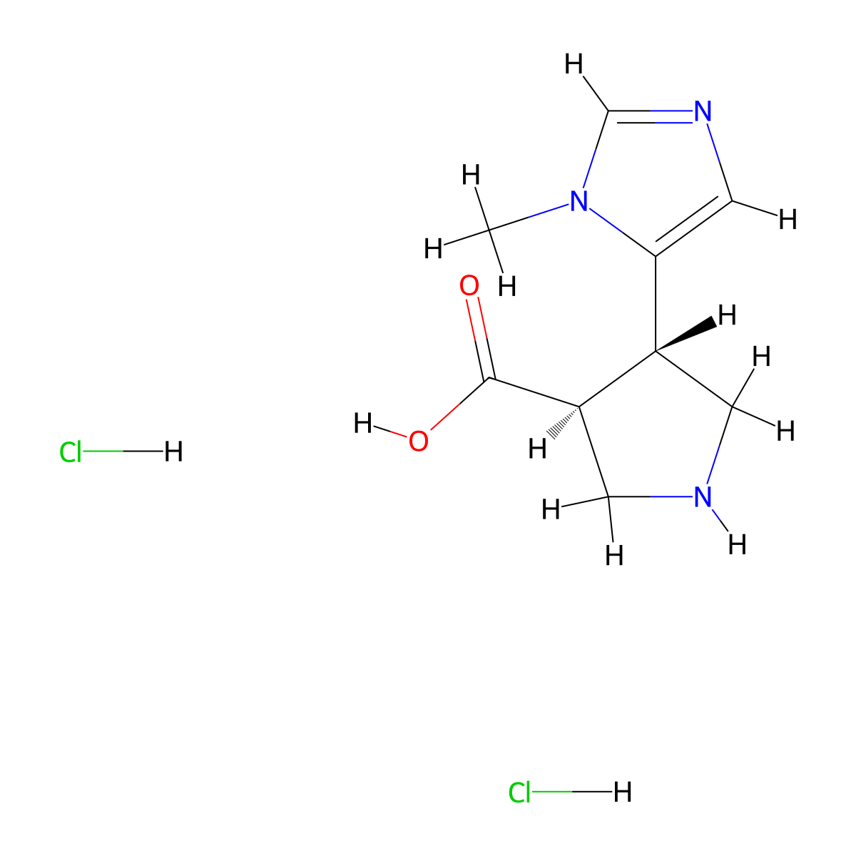(3S,4S)-4-(1-methyl-1H-imidazol-5-yl)pyrrolidine-3-carboxylic acid dihydrochloride molecular structure, CAS 1909294-29-6