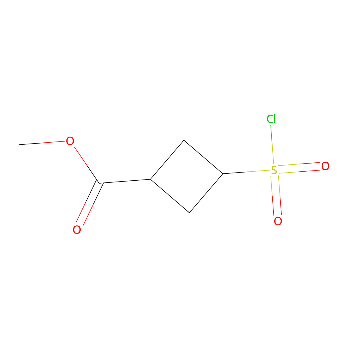 methyl (1R,3R)-3-(chlorosulfonyl)cyclobutane-1-carboxylate molecular structure, CAS 1909294-41-2