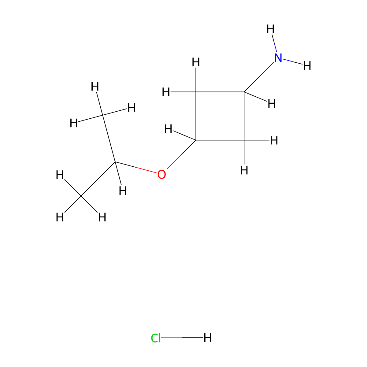 (1s,3s)-3-(Propan-2-yloxy)cyclobutan-1-amine hydrochloride molecular structure, CAS 1909294-44-5
