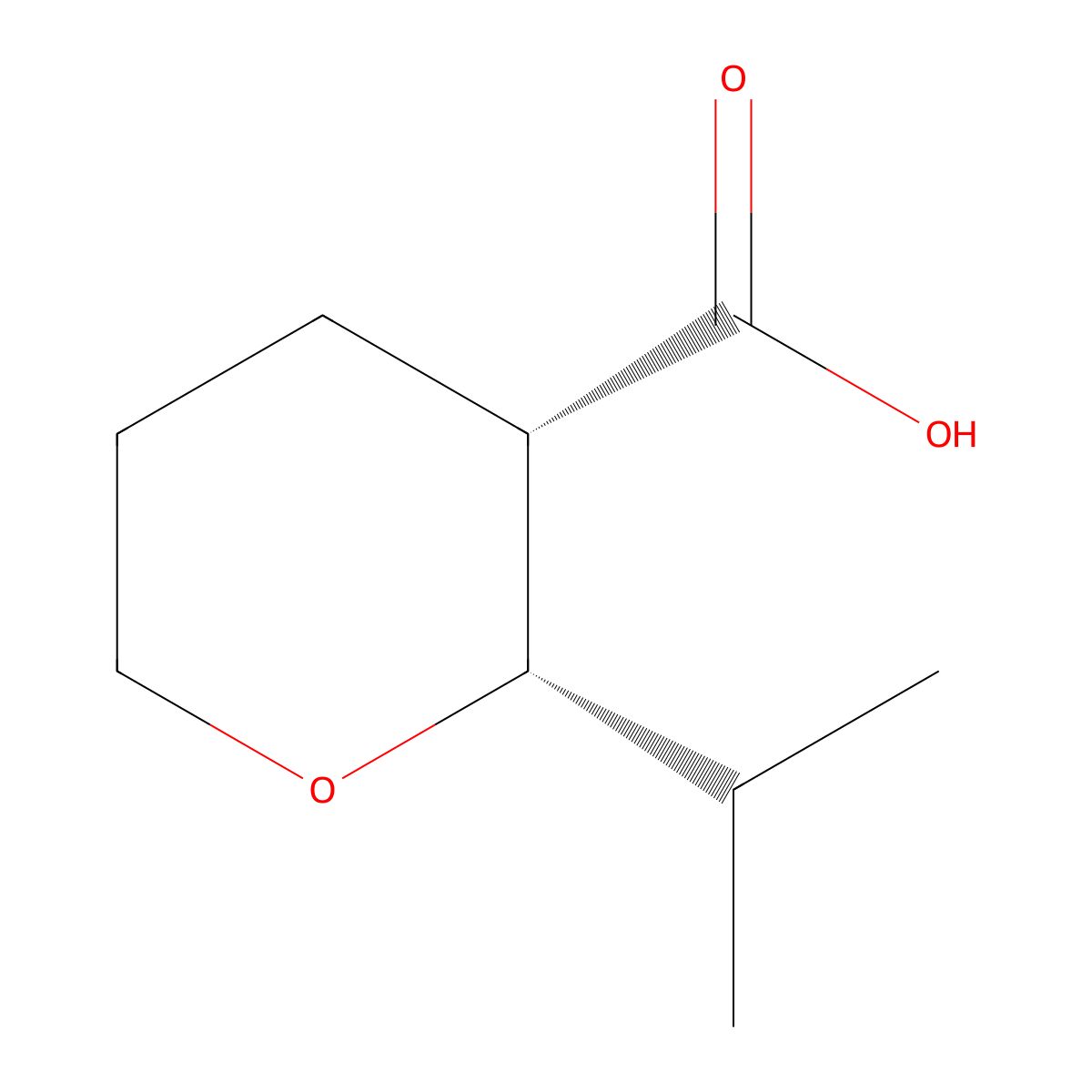 rac-(2R,3R)-2-(propan-2-yl)oxane-3-carboxylic acid, cis molecular structure, CAS 1909294-46-7