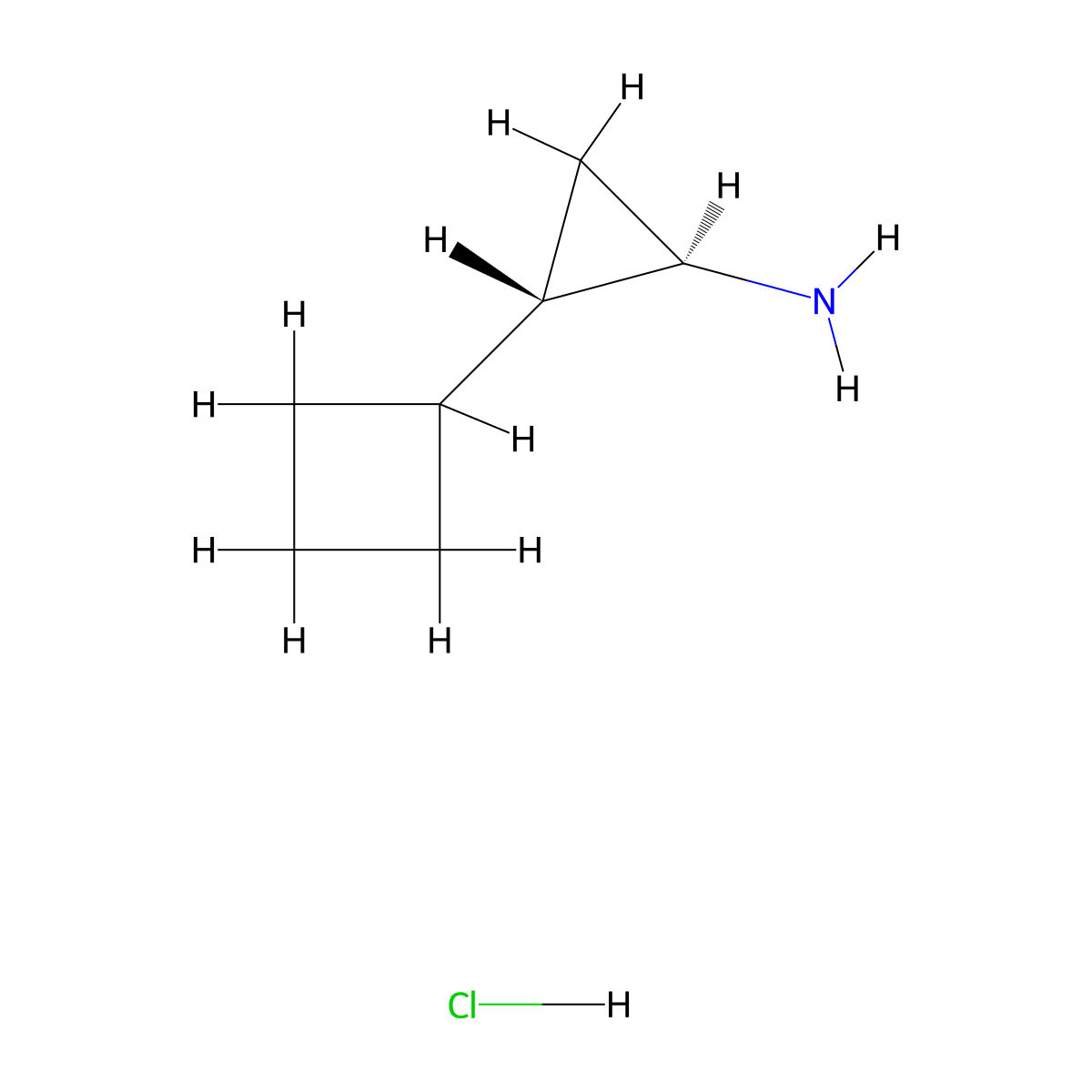 rac-(1R,2S)-2-cyclobutylcyclopropan-1-amine hydrochloride molecular structure, CAS 1909294-53-6