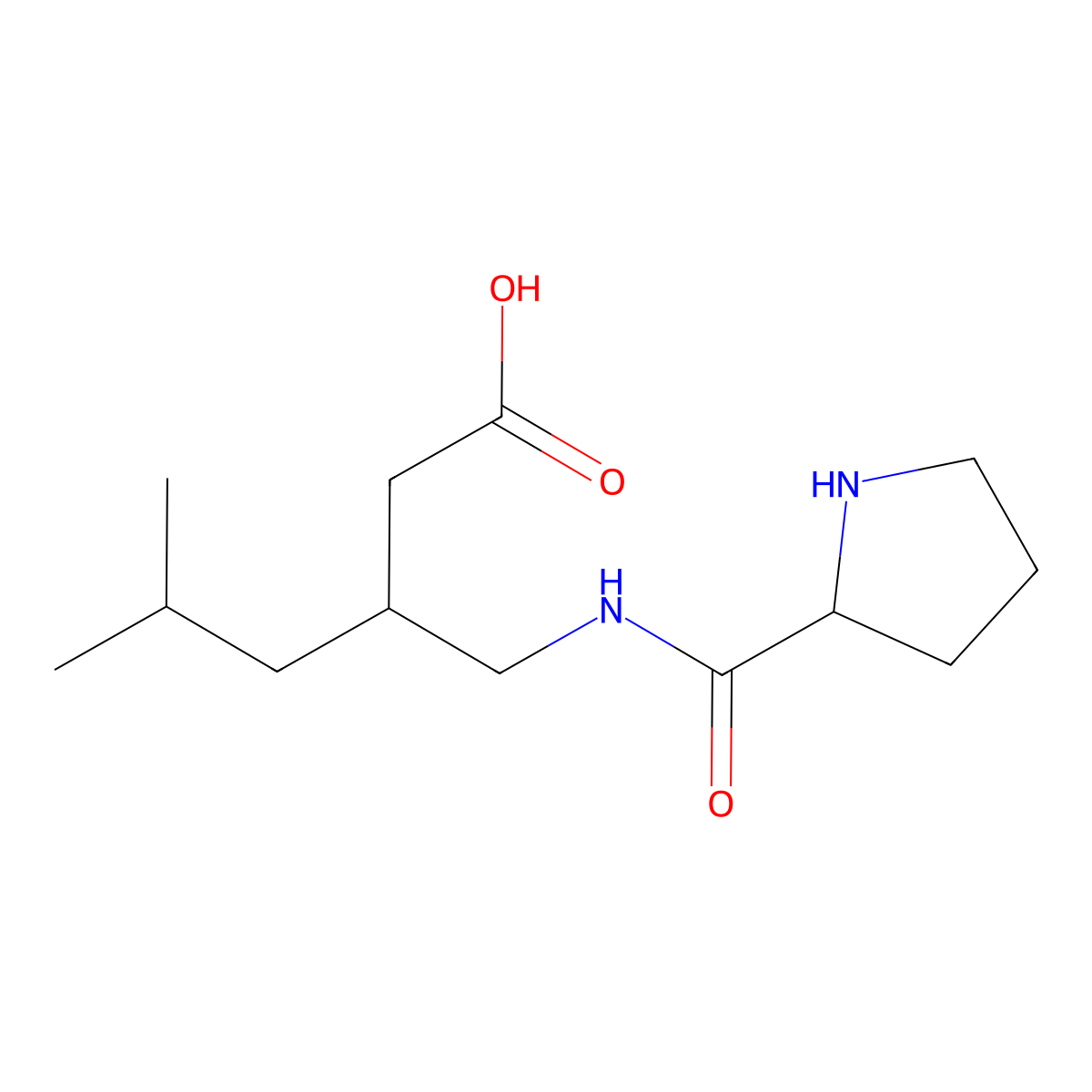 (3S)-5-methyl-3-({[(2S)-pyrrolidin-2-yl]formamido}methyl)hexanoic acid molecular structure, CAS 1909294-61-6