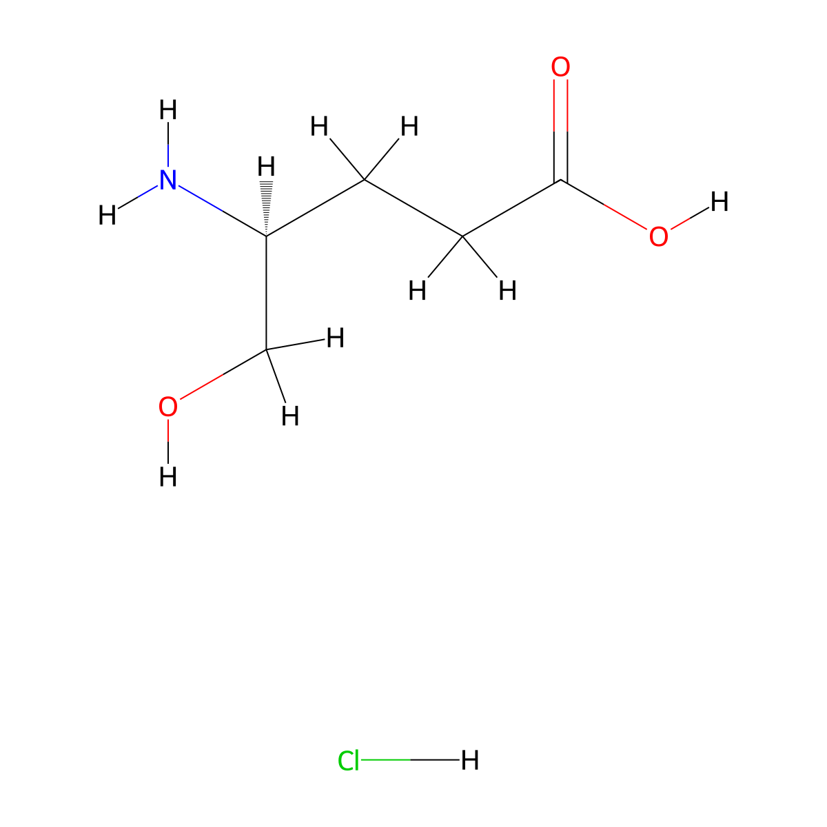 (4S)-4-amino-5-hydroxypentanoic acid hydrochloride molecular structure, CAS 1909294-67-2