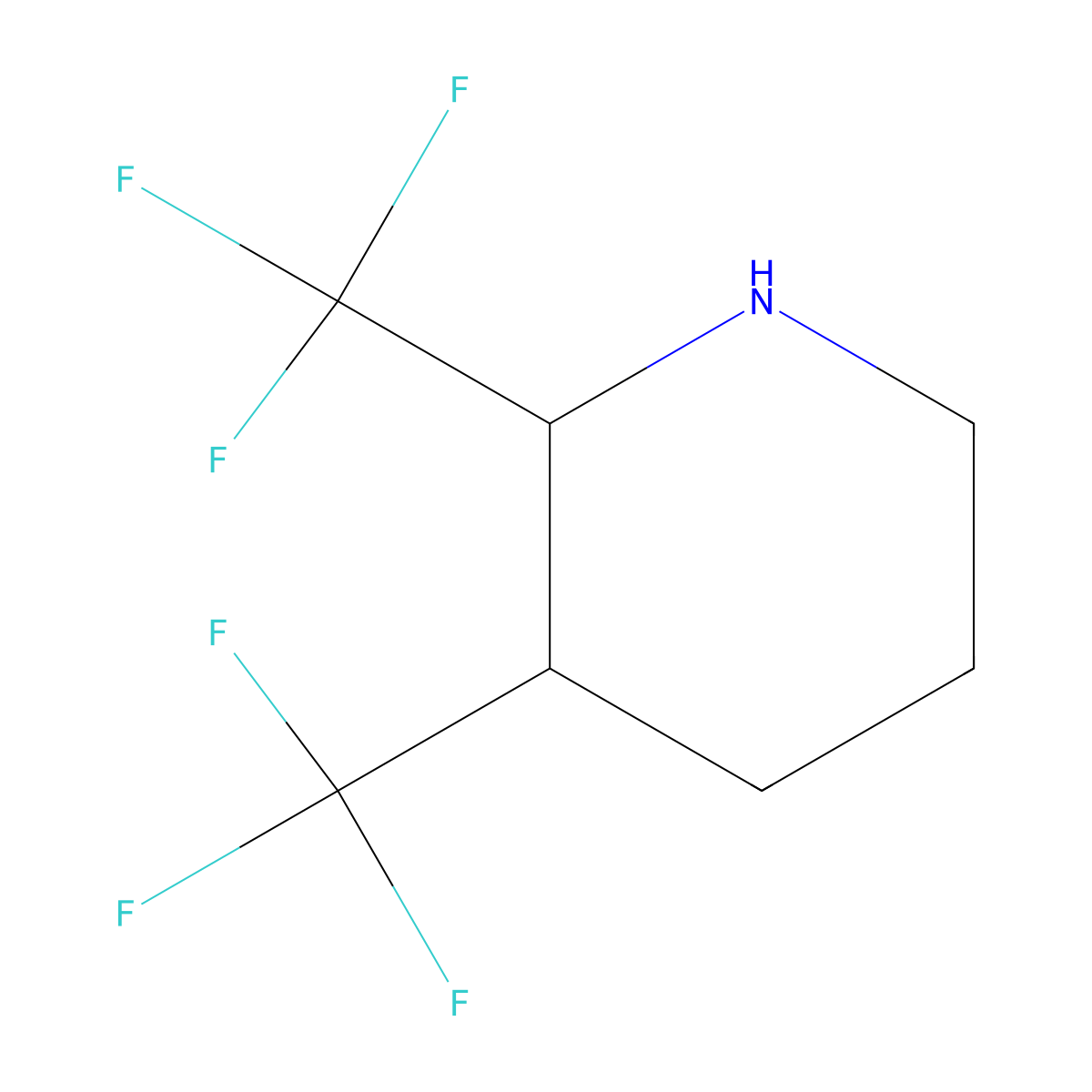 rac-(2R,3S)-2,3-bis(trifluoromethyl)piperidine molecular structure, CAS 1909294-71-8