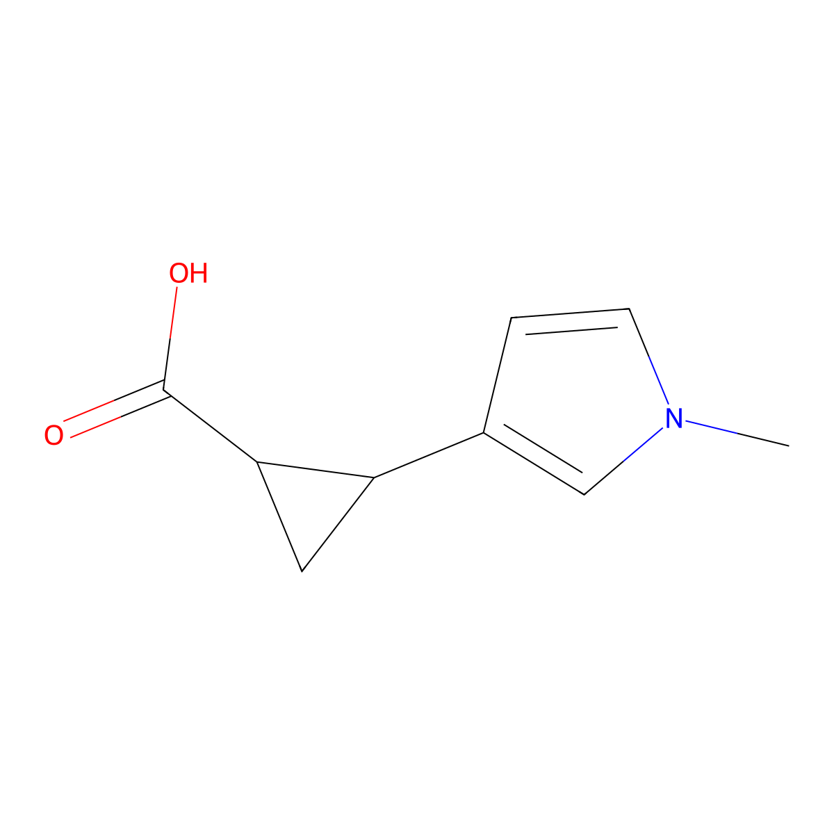 (1R,2R)-2-(1-methyl-1H-pyrrol-3-yl)cyclopropane-1-carboxylic acid molecular structure, CAS 1909294-73-0