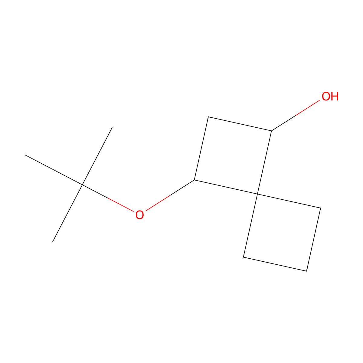 rac-(1R,3R)-3-(tert-butoxy)spiro[3.3]heptan-1-ol molecular structure, CAS 1909294-76-3