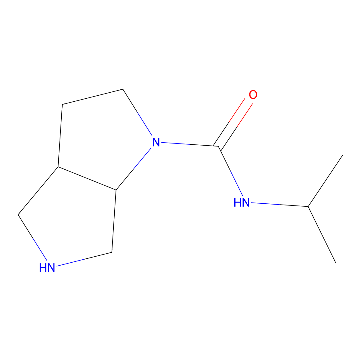 rac-(3aR,6aR)-N-(propan-2-yl)-octahydropyrrolo[2,3-c]pyrrole-1-carboxamide molecular structure, CAS 1909294-82-1
