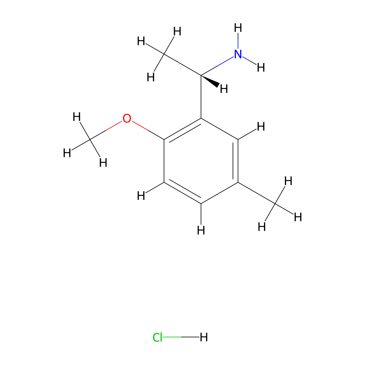 (1S)-1-(2-methoxy-5-methylphenyl)ethan-1-amine hydrochloride molecular structure, CAS 1909294-97-8