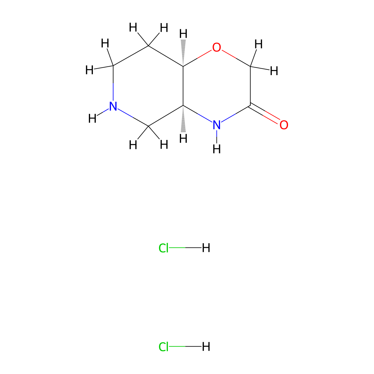rac-(4aS,8aR)-Hexahydro-2H-pyrido[4,3-b][1,4]oxazin-3(4H)-one dihydrochloride molecular structure, CAS 1909295-00-6