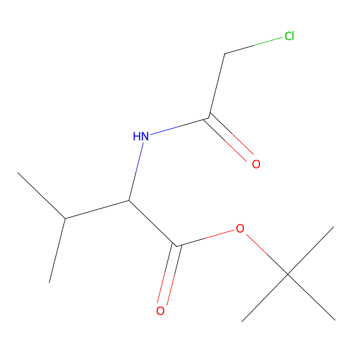 tert-butyl (2S)-2-(2-chloroacetamido)-3-methylbutanoate molecular structure, CAS 1909295-01-7
