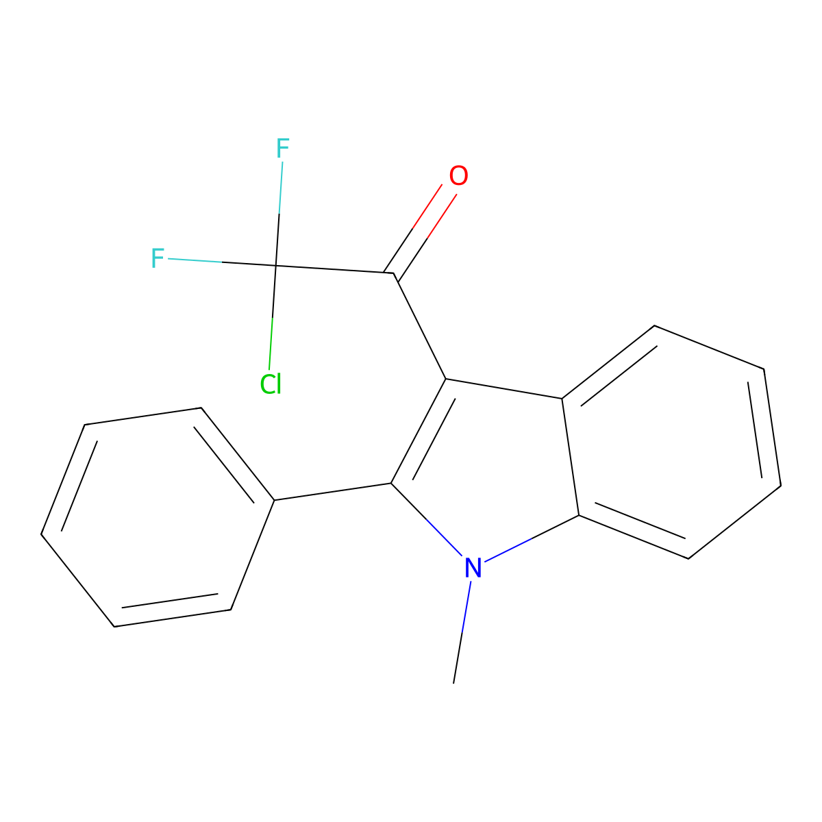 2-Chloro-2,2-difluoro-1-(1-methyl-2-phenyl-1H-indol-3-yl)ethan-1-one molecular structure, CAS 1909296-15-6