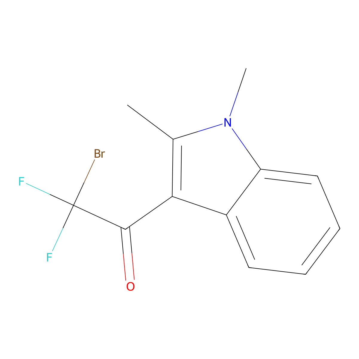 2-Bromo-1-(1,2-dimethyl-1H-indol-3-YL)-2,2-difluoroethan-1-one molecular structure, CAS 1909296-24-7