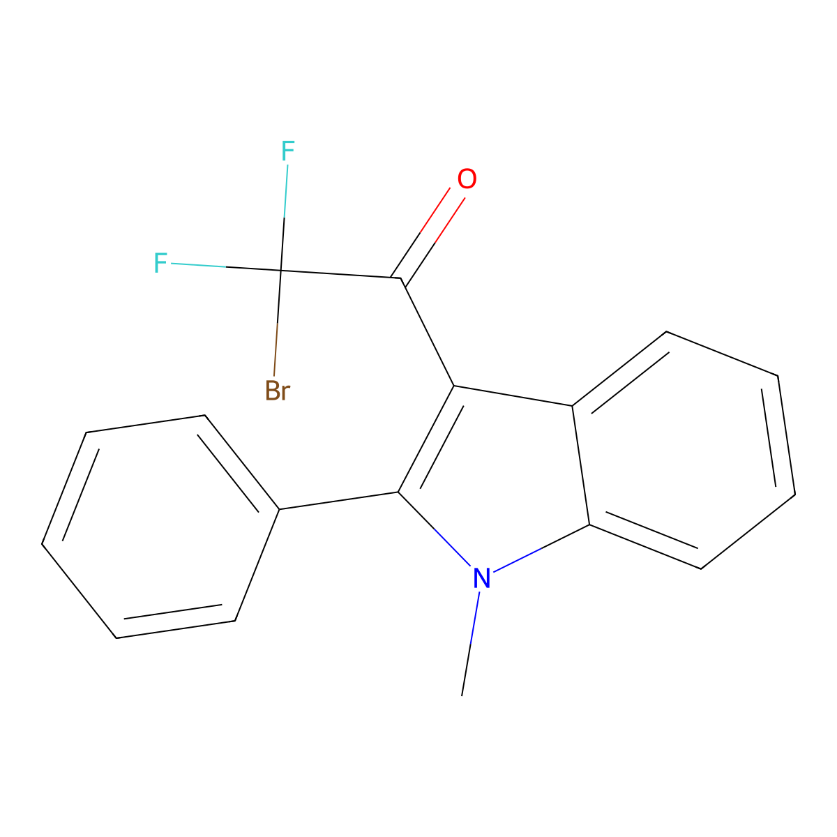 2-Bromo-2,2-difluoro-1-(1-methyl-2-phenyl-1H-indol-3-yl)ethan-1-one molecular structure, CAS 1909296-26-9