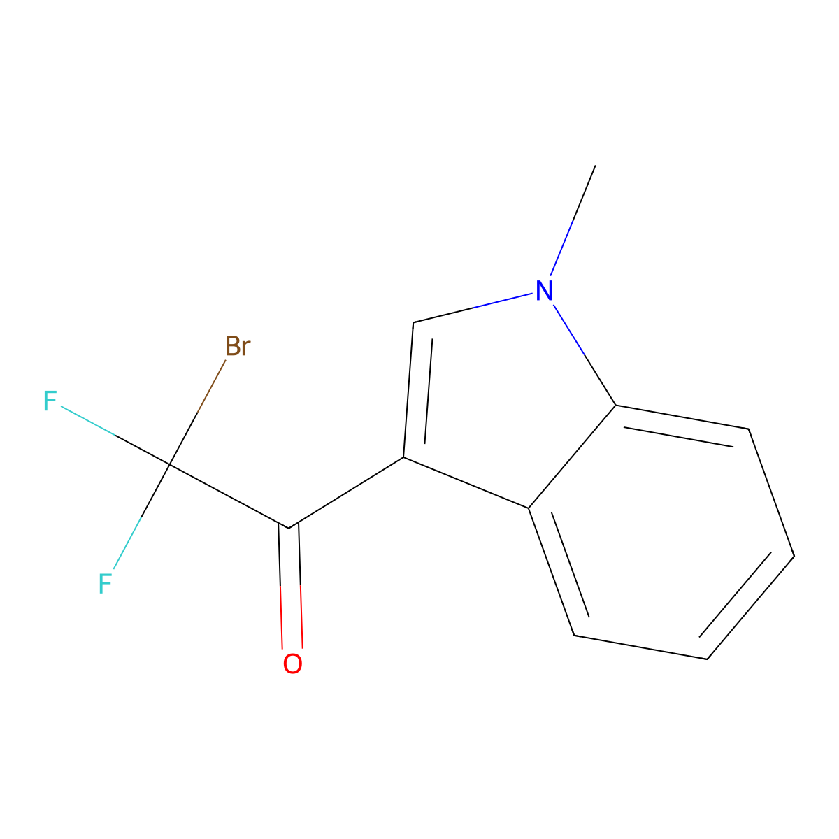2-Bromo-2,2-difluoro-1-(1-methyl-1H-indol-3-YL)ethan-1-one molecular structure, CAS 1909296-27-0