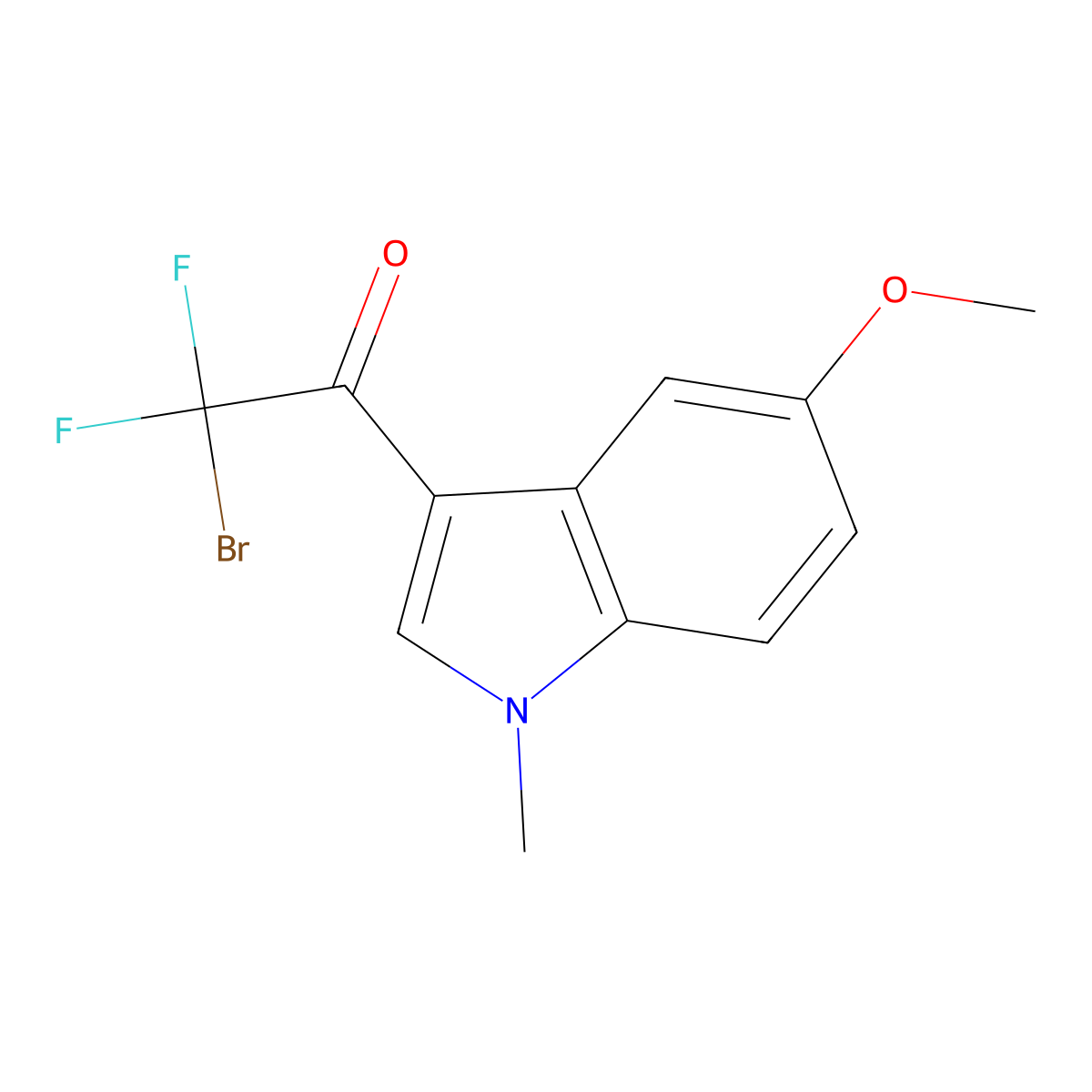 2-Bromo-2,2-difluoro-1-(5-methoxy-1-methyl-1H-indol-3-yl)ethan-1-one molecular structure, CAS 1909296-28-1