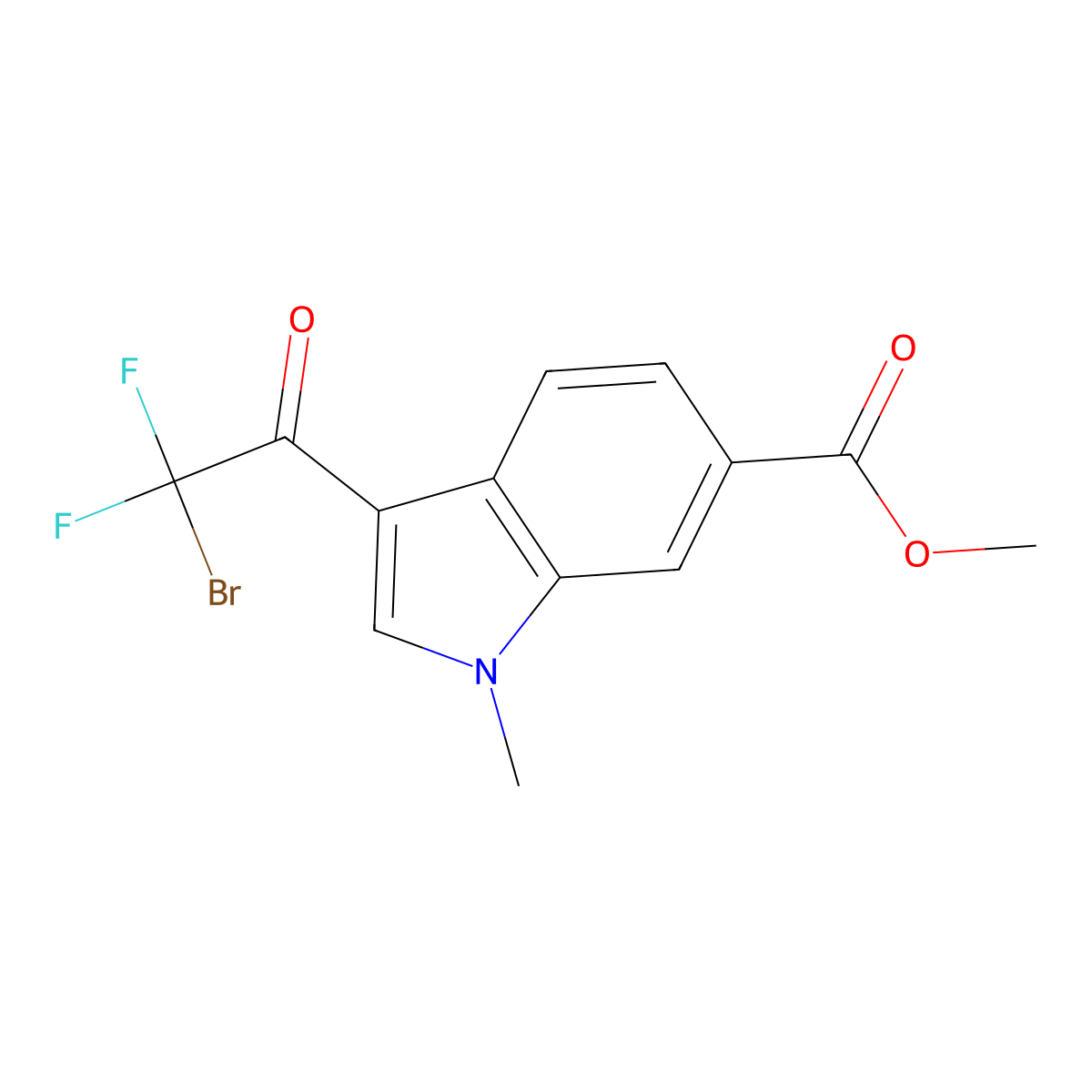 Methyl 3-(2-bromo-2,2-difluoroacetyl)-1-methyl-1H-indole-6-carboxylate molecular structure, CAS 1909296-33-8
