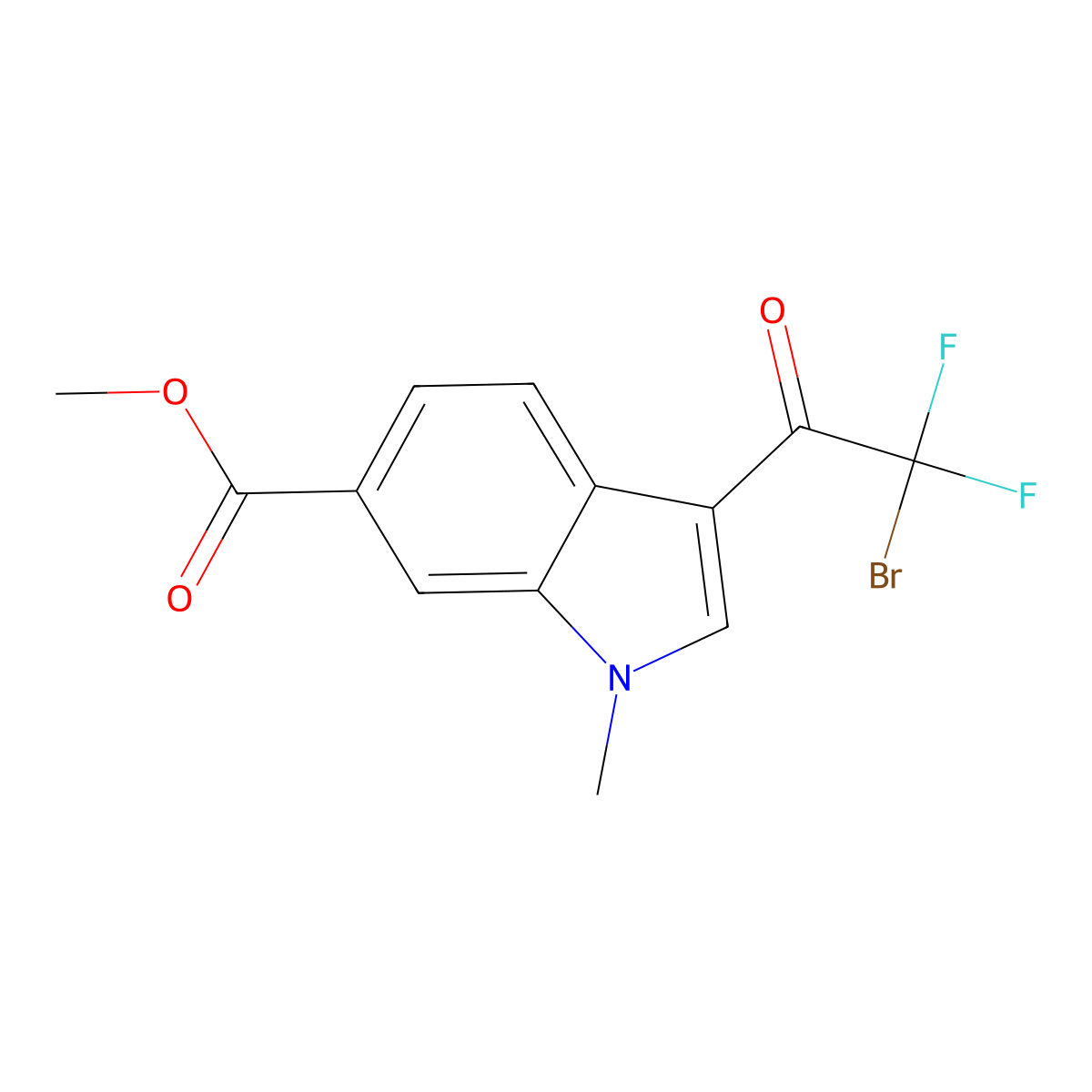 Methyl 3-(2-bromo-2,2-difluoroacetyl)-1-methyl-1H-indole-6-carboxylate molecular structure, CAS 1909296-33-8