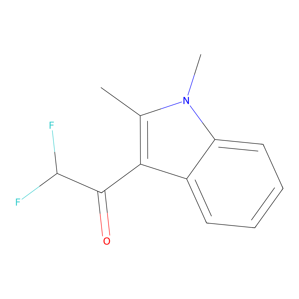 1-(1,2-Dimethyl-1H-indol-3-YL)-2,2-difluoroethan-1-one molecular structure, CAS 1909296-38-3