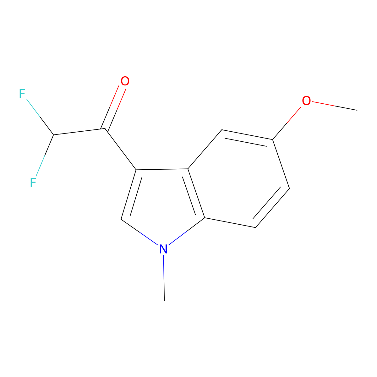 2,2-Difluoro-1-(5-methoxy-1-methyl-1H-indol-3-yl)ethan-1-one molecular structure, CAS 1909296-42-9