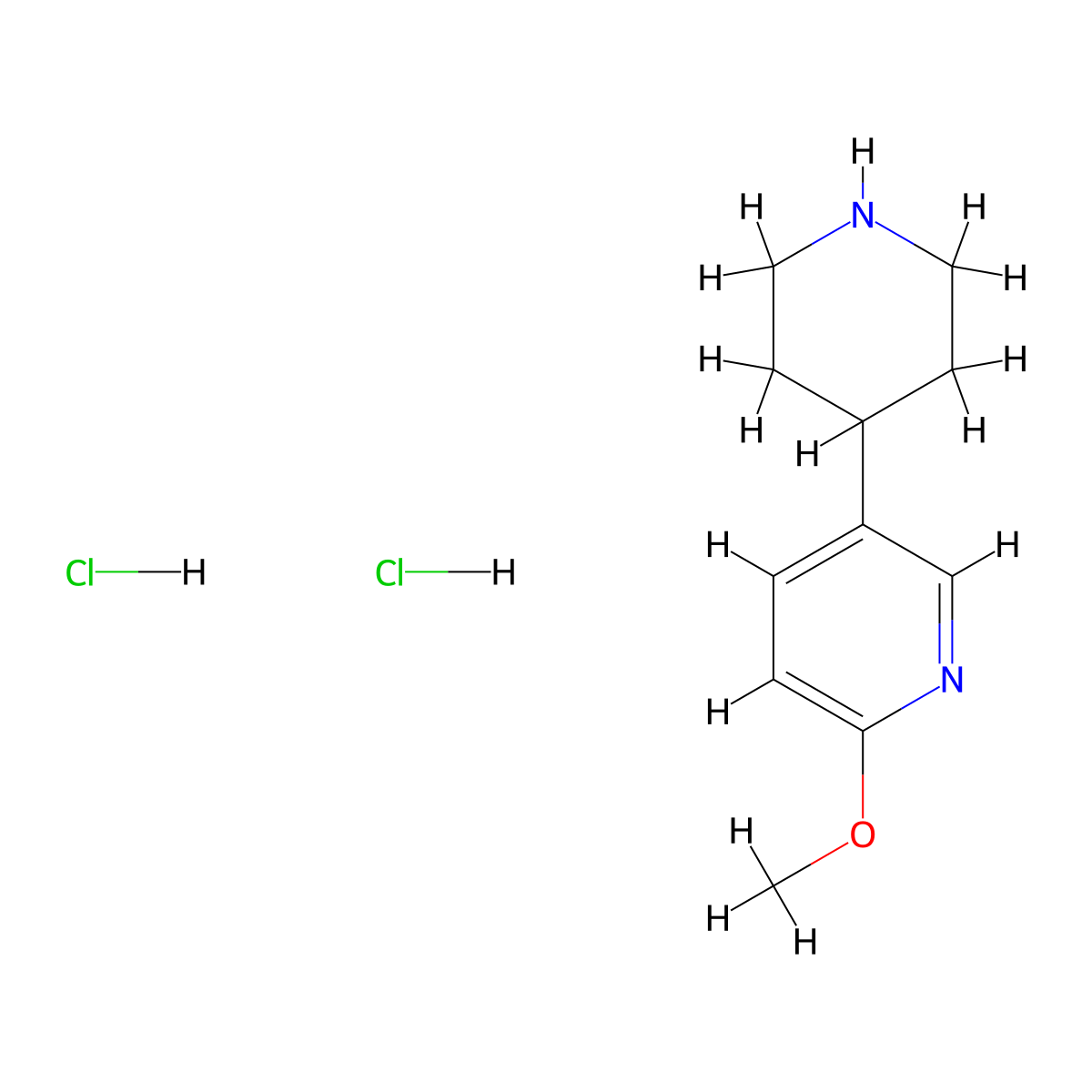 2-Methoxy-5-(piperidin-4-yl)pyridine dihydrochloride molecular structure, CAS 1909304-95-5