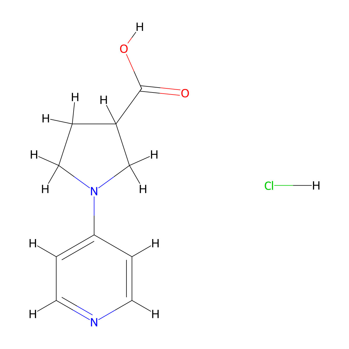 1-(Pyridin-4-yl)pyrrolidine-3-carboxylic acid hydrochloride molecular structure, CAS 1909304-97-7